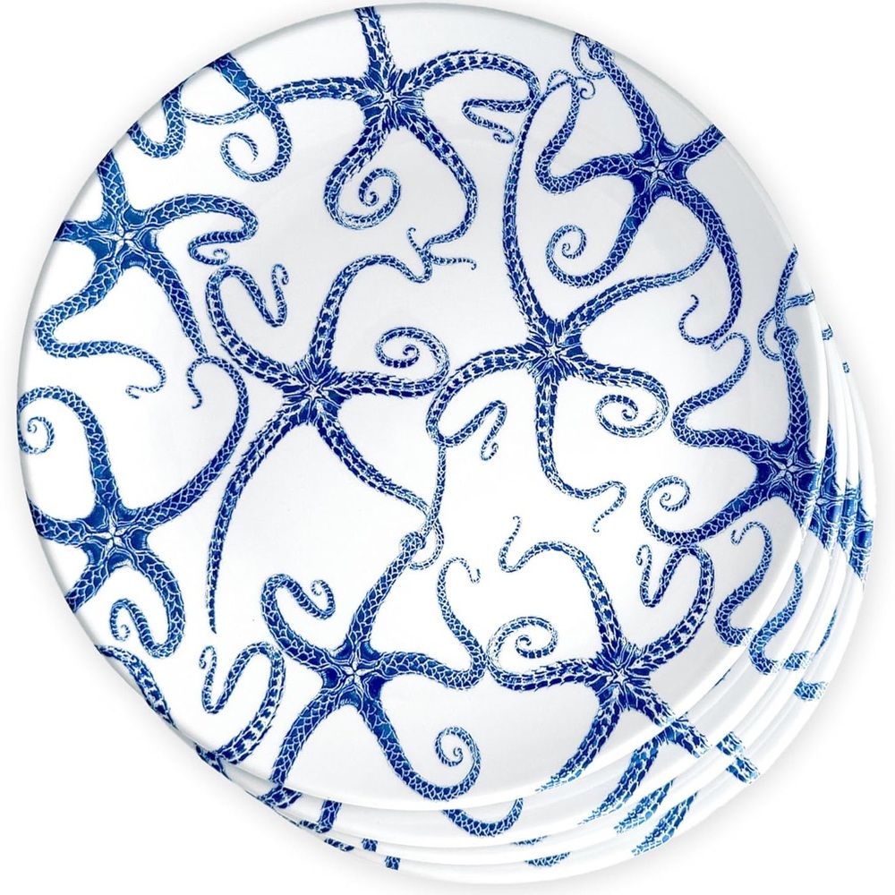 Caskata Starfish Melamine Dinner Plates, Set of 4